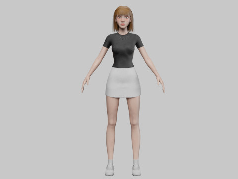 Cute Basic Woman V29391 3D Модель