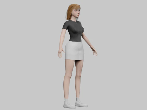 Cute Basic Woman V29391 3D Model
