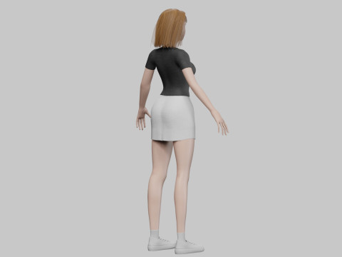 Cute Basic Woman V29391 3D Модель