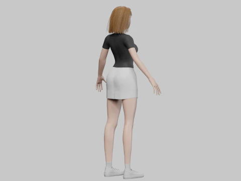 Cute Basic Woman V29391 3D Model