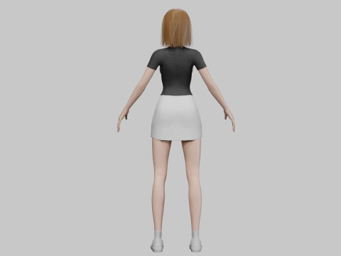 Cute Basic Woman V29391 3D Модель