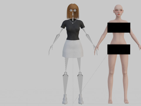 Cute Basic Woman V29391 3D Модель