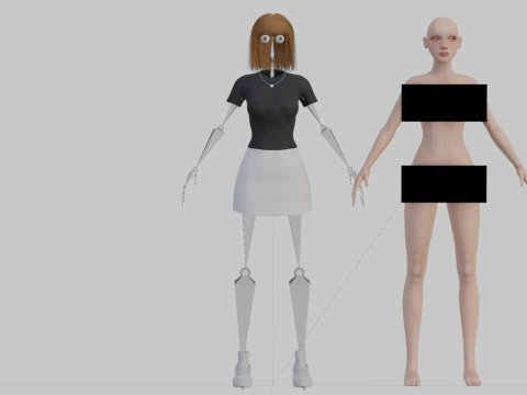 Cute Basic Woman V29391 3D Model
