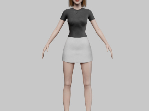 Cute Basic Woman V29391 3D Модель