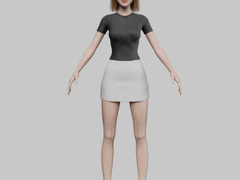 Cute Basic Woman V29391 3D Model