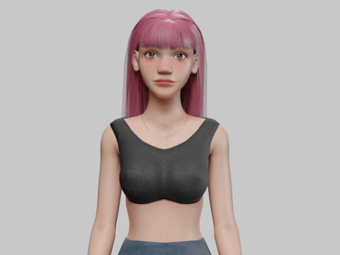 Cute Beautiful woman V29403 3D Model