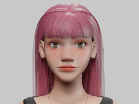 Cute Beautiful woman V29403 3D Model