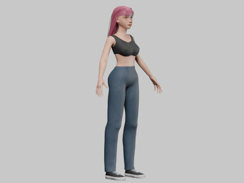 Cute Beautiful woman V29403 3D Model