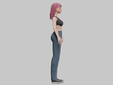 Cute Beautiful woman V29403 3D Model