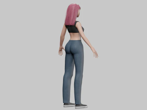 Cute Beautiful woman V29403 3D Model