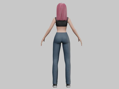 Cute Beautiful woman V29403 3D Model