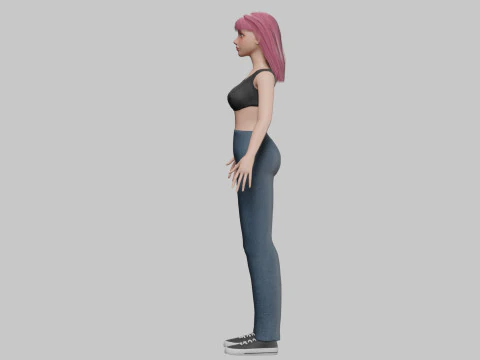 Cute Beautiful woman V29403 3D Model