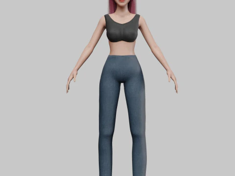 Cute Beautiful woman V29403 3D Model