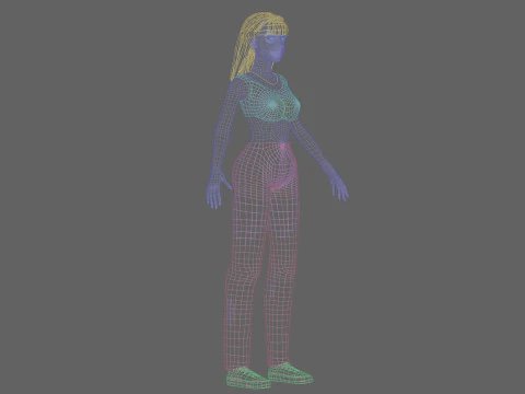Cute Beautiful woman V29403 3D Model