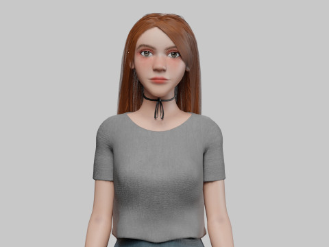 Cute Cartoon woman V35320 3D Model