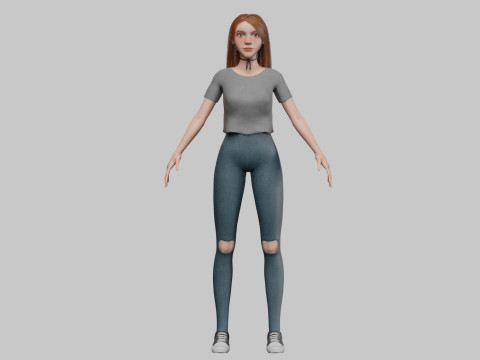 Cute Cartoon woman V35320 3D Model
