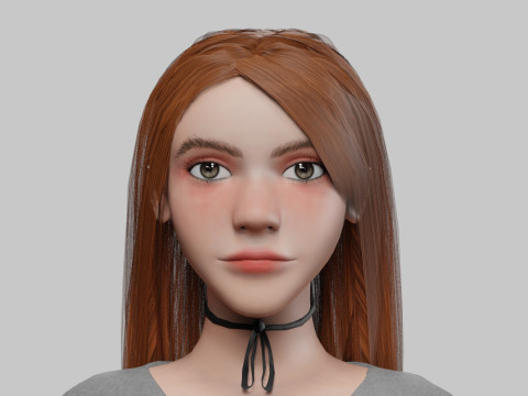 Cute Cartoon woman V35320 3D Model