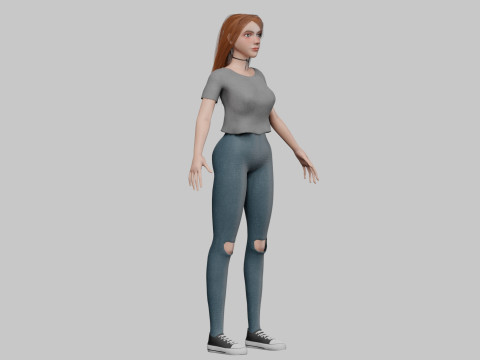 Cute Cartoon woman V35320 3D Model