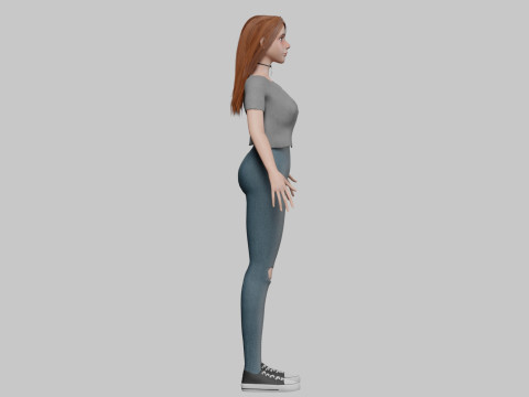 Cute Cartoon woman V35320 3D Model