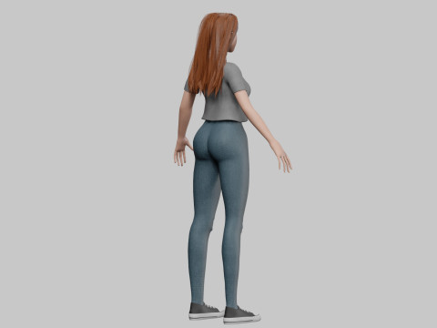 Cute Cartoon woman V35320 3D Model