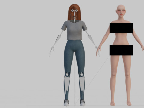 Cute Cartoon woman V35320 3D Model