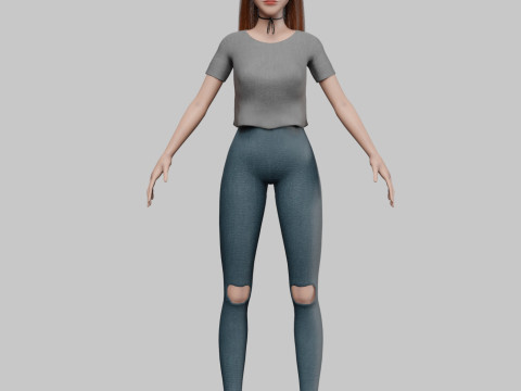 Cute Cartoon woman V35320 3D Model