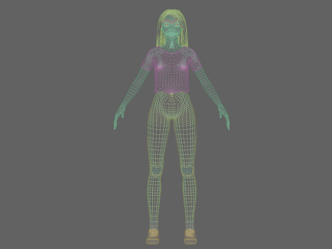 Cute Cartoon woman V35320 3D Model