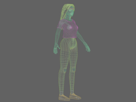 Cute Cartoon woman V35320 3D Model
