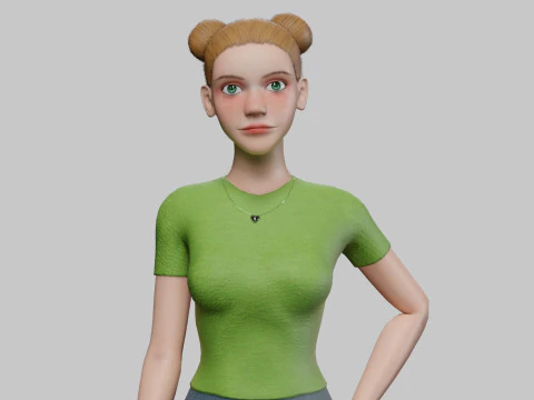 可爱经典女人V24038 3D 模型