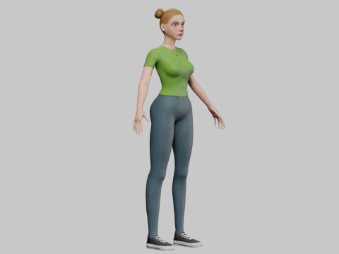 Cute classic woman V24038 3D Модель