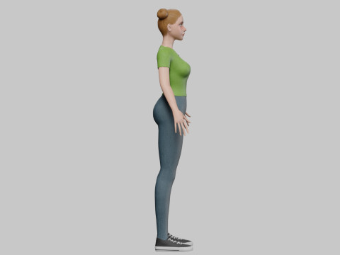 Cute classic woman V24038 3D Модель