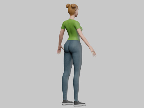 Cute classic woman V24038 3D Модель