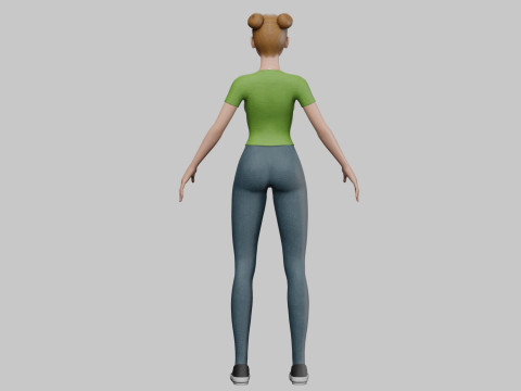 Cute classic woman V24038 3D Модель