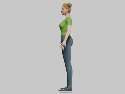 Cute classic woman V24038 3D Модель