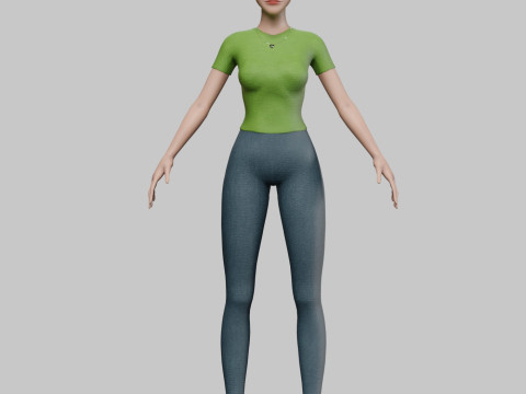 Cute classic woman V24038 3D Модель
