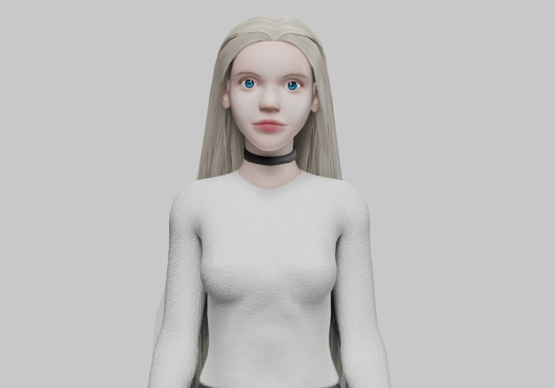 Cute cool woman V42610 3D मॉडल .c4d .max .obj .3ds .fbx .stl .blend 
