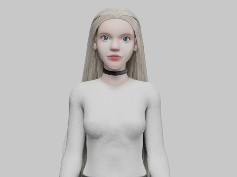 Cute cool woman V42610 3D Model