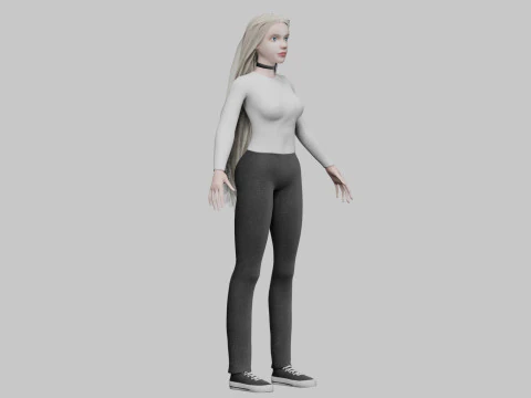 Cute cool woman V42610 3D Model