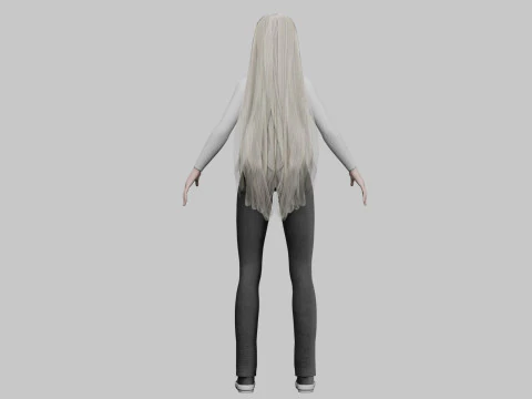 Cute cool woman V42610 3D Model