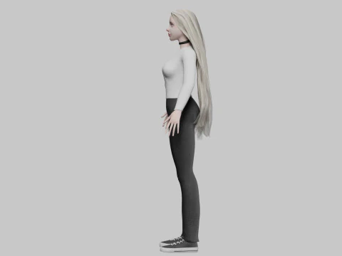 Cute cool woman V42610 3D Model