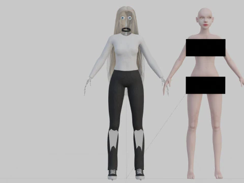 Cute cool woman V42610 3D Model