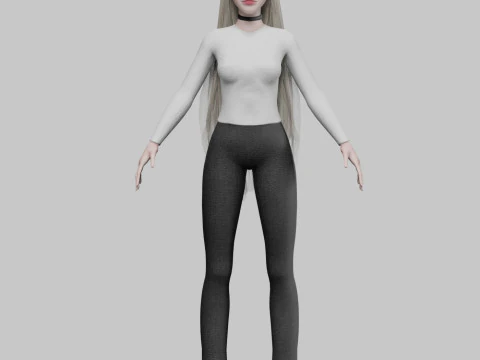 Cute cool woman V42610 3D Model