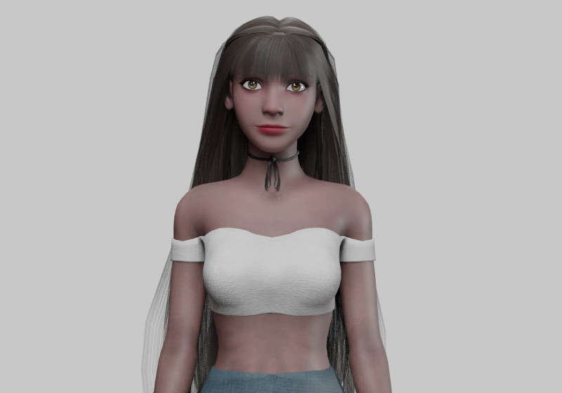 Cute pretty Woman V32611 3Dモデル .c4d .max .obj .3ds .fbx .stl .blend 
