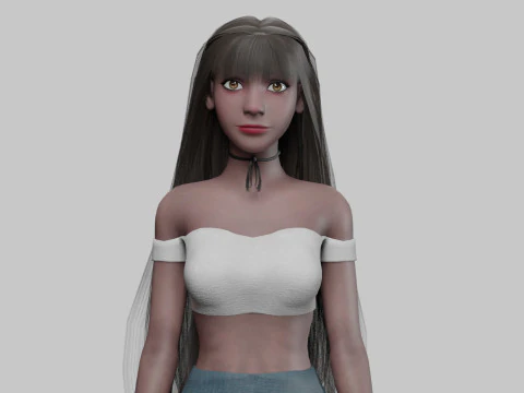 Cute pretty Woman V32611 3D Model