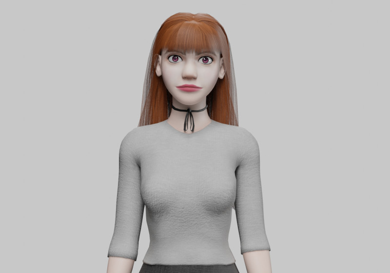 Cute stylized woman V29689 3D मॉडल .c4d .max .obj .3ds .fbx .stl .blend 