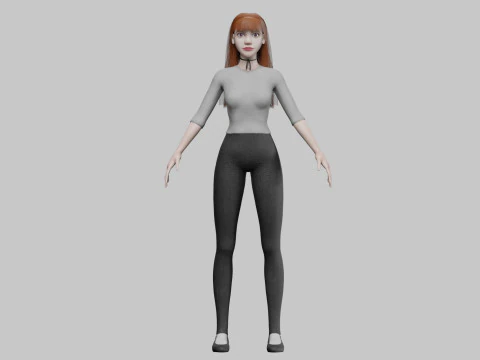 Cute stylized woman V29689 3D Model