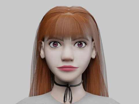 Cute stylized woman V29689 3D Model