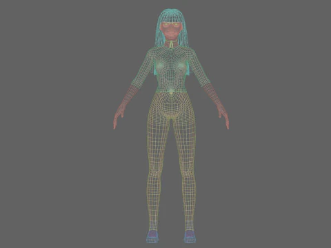 Cute stylized woman V29689 3D Model