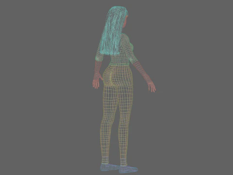 Cute stylized woman V29689 3D Model