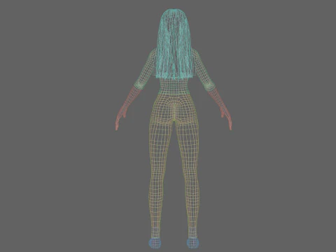 Cute stylized woman V29689 3D Model